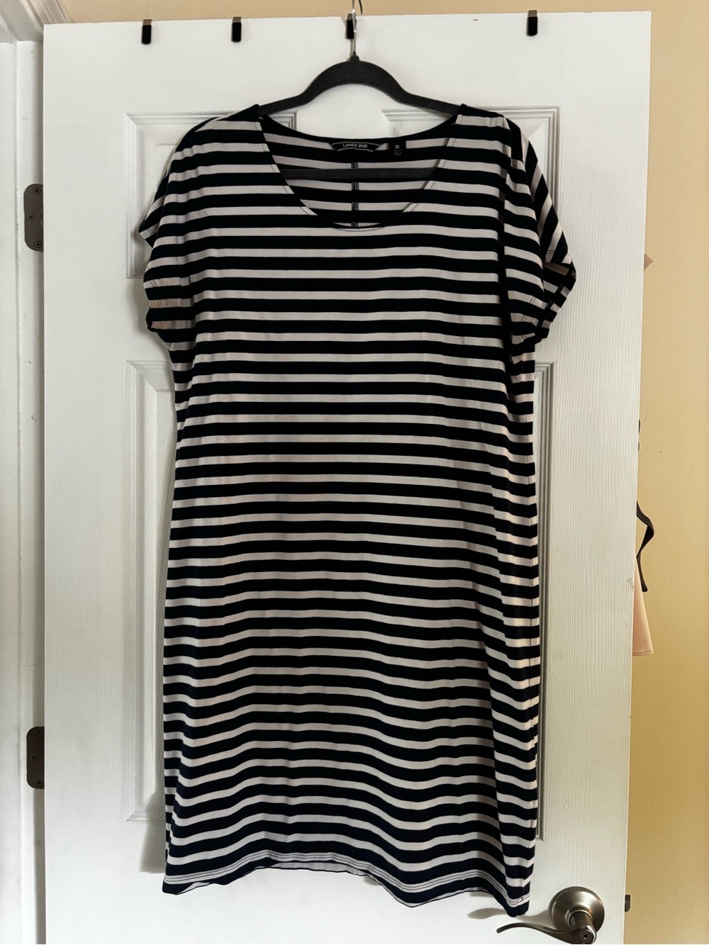 Black and Navy Striped Women's Dress